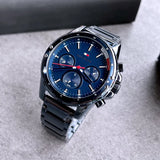  Shop Authentic Tommy Hilfiger Mason Blue Dial Blue Steel Strap Watch for Men - 1791789 - Luxxuri