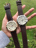  Shop Authentic Fossil Grant Chronograph White Dial Brown Leather Strap Watch for Men - FS4991 - Luxxuri