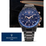  Shop Authentic Maserati SFIDA Chronograph Blue Dial Grey Steel Strap Watch For Men - R8873640001 - Luxxuri