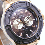  Shop Authentic Guess Rigor Analog Brown Dial Brown Leather Strap Watch For Men - W0040G3 - Luxxuri