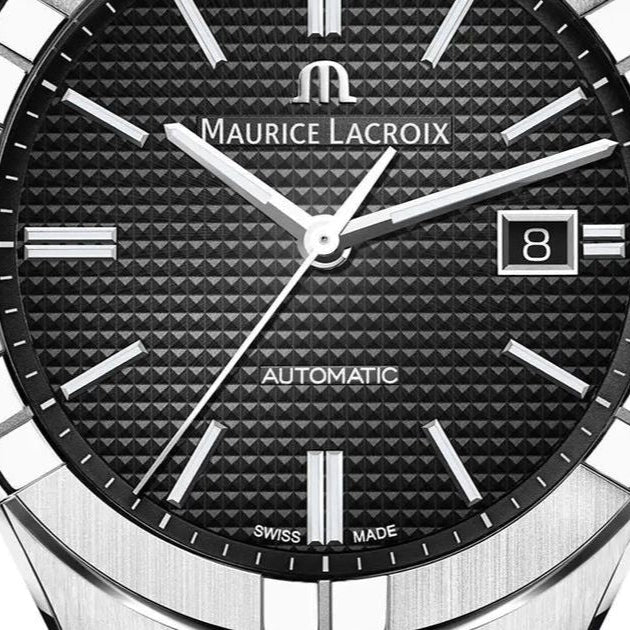  Shop Authentic Maurice Lacroix Aikon Date Automatic Black Dial Black Leather Strap Watch For Men - AI6008-SS001-330-1 - Luxxuri