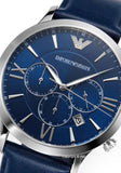 Shop Authentic Emporio Armani Giovanni T Bar Chronograph Quartz Blue Dial Blue Leather Strap Watch For Men - AR11226 - Luxxuri
