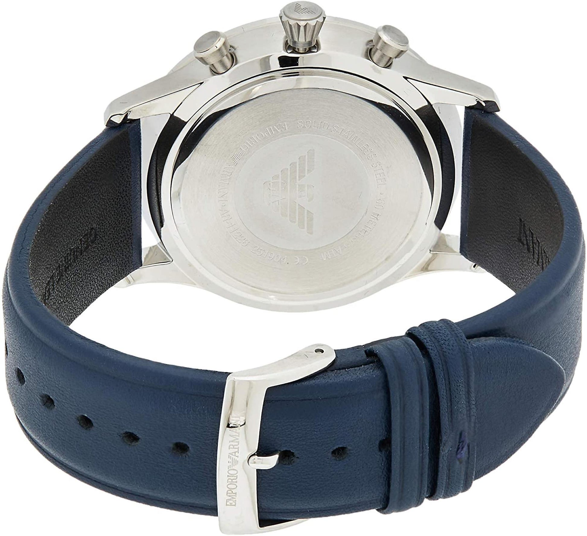  Shop Authentic Emporio Armani Giovanni T Bar Chronograph Quartz Blue Dial Blue Leather Strap Watch For Men - AR11226 - Luxxuri
