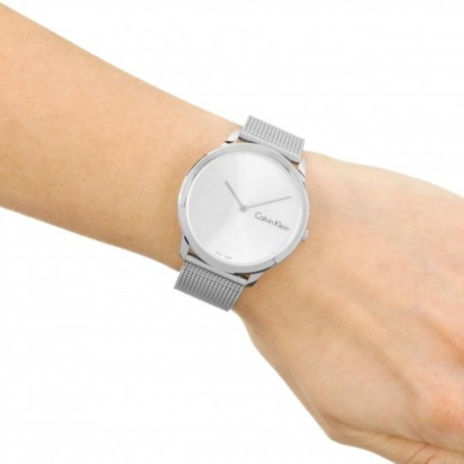  Shop Authentic Calvin Klein Minimal Silver Dial Silver Mesh Bracelet Watch for Men - K3M211Y6 - Luxxuri