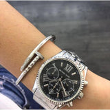  Shop Authentic Michael Kors Runway Chronograph Black Dial Silver Steel Strap Watch For Women - MK5708 - Luxxuri