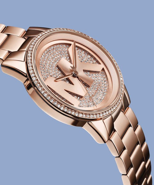  Shop Authentic Michael Kors Ritz Analog Crystals Silver Dial Rose Gold Steel Strap Watch for Women - MK6863 - Luxxuri