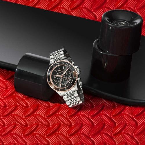  Shop Authentic Michael Kors Bayville Chronograph Black Dial Silver Steel Strap Watch For Men - MK8725 - Luxxuri