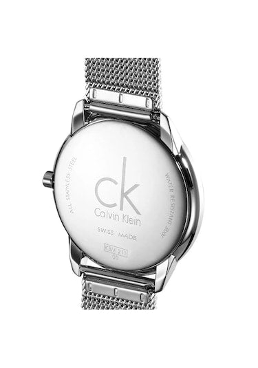  Shop Authentic Calvin Klein Minimal Black Dial Silver Mesh Bracelet Watch for Men - K3M21123 - Luxxuri