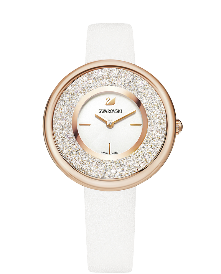  Shop Authentic Swarovski Crystalline Pure White Dial White Leather Strap Watch for Women - 5376083 - Luxxuri