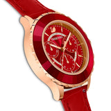  Shop Authentic Swarovski Octea Lux Chrono Red Dial Red Leather Strap Watch for Men - 5646975 - Luxxuri