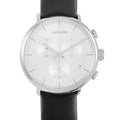  Shop Authentic Calvin Klein High Noon Chronograph White Dial Black Leather Strap Watch for Men - K8M271C6 - Luxxuri