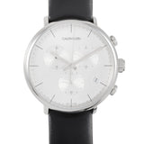  Shop Authentic Calvin Klein High Noon Chronograph White Dial Black Leather Strap Watch for Men - K8M271C6 - Luxxuri