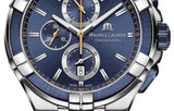  Shop Authentic Maurice Lacroix Aikon Chronograph Blue Dial Blue Leather Strap Watch For Men - AI1018-SS001-432-4 - Luxxuri