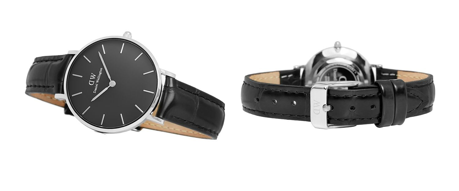  Shop Authentic Daniel Wellington Classic Petite Reading Black Dial Black Leather Strap Watch For Women - DW00100179 - Luxxuri