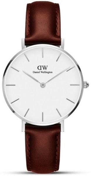  Shop Authentic Daniel Wellington Classic Petite St Mawes White Dial Brown Leather Strap Watch For Women - DW00100187 - Luxxuri