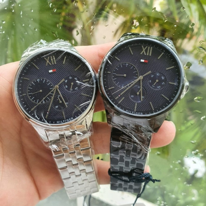  Shop Authentic Tommy Hilfiger Damon Chronograph Blue Dial Silver Steel Strap Watch for Men - 1791416 - Luxxuri