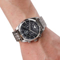  Shop Authentic Emporio Armani Franco Black Dial Silver Steel Strap Watch For Men - AR0373 - Luxxuri