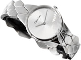  Shop Authentic Calvin Klein Snake Silver Dial Silver Steel Strap Watch For Women - K6E23146 - Luxxuri