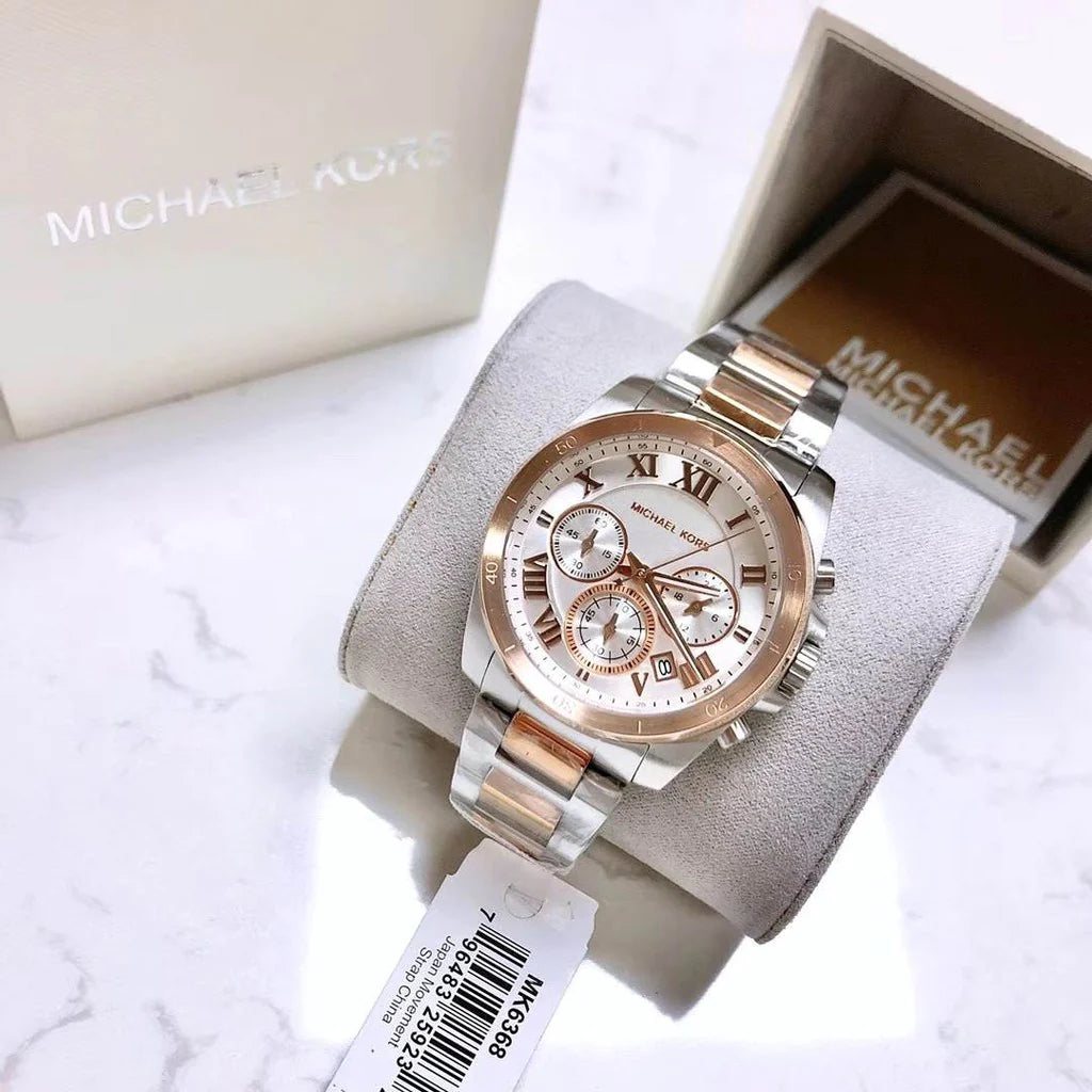  Shop Authentic Michael Kors Brecken Chronograph White Dial Two Tone Steel Strap Watch For Women - MK6368 - Luxxuri