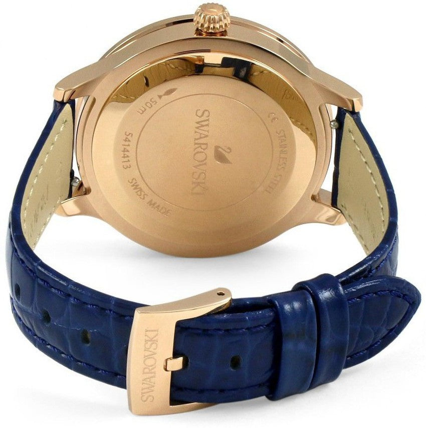  Shop Authentic Swarovski Octea Lux Blue Dial Blue Leather Strap Watch for Women - 5414413 - Luxxuri