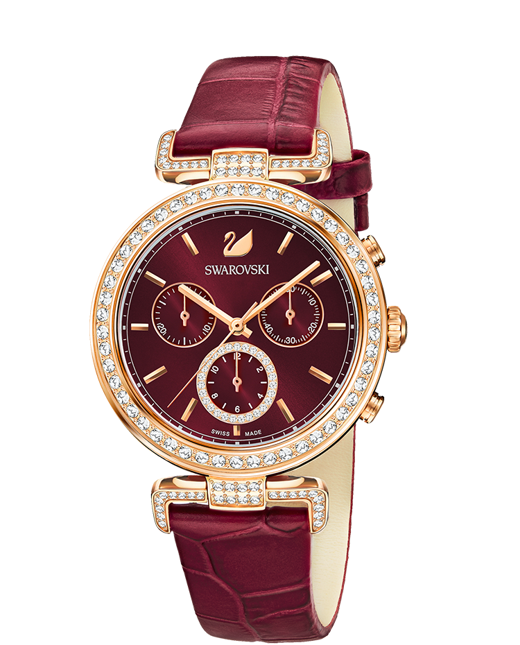  Shop Authentic Swarovski Era Journey Red Dial Red Leather Strap Watch for Women - 5416701 - Luxxuri