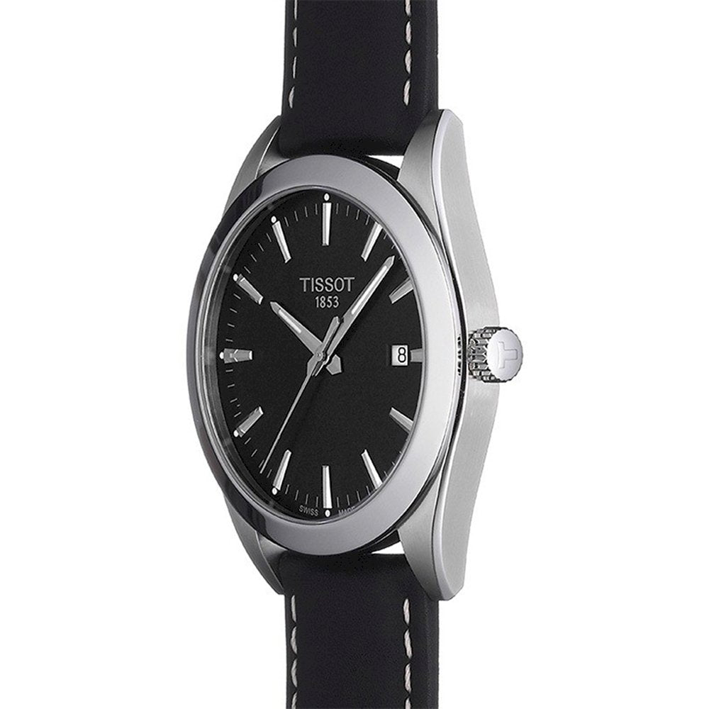  Shop Authentic Tissot Gentleman Black Dial Black Leather Strap Watch For Men - T127.410.16.051.00 - Luxxuri