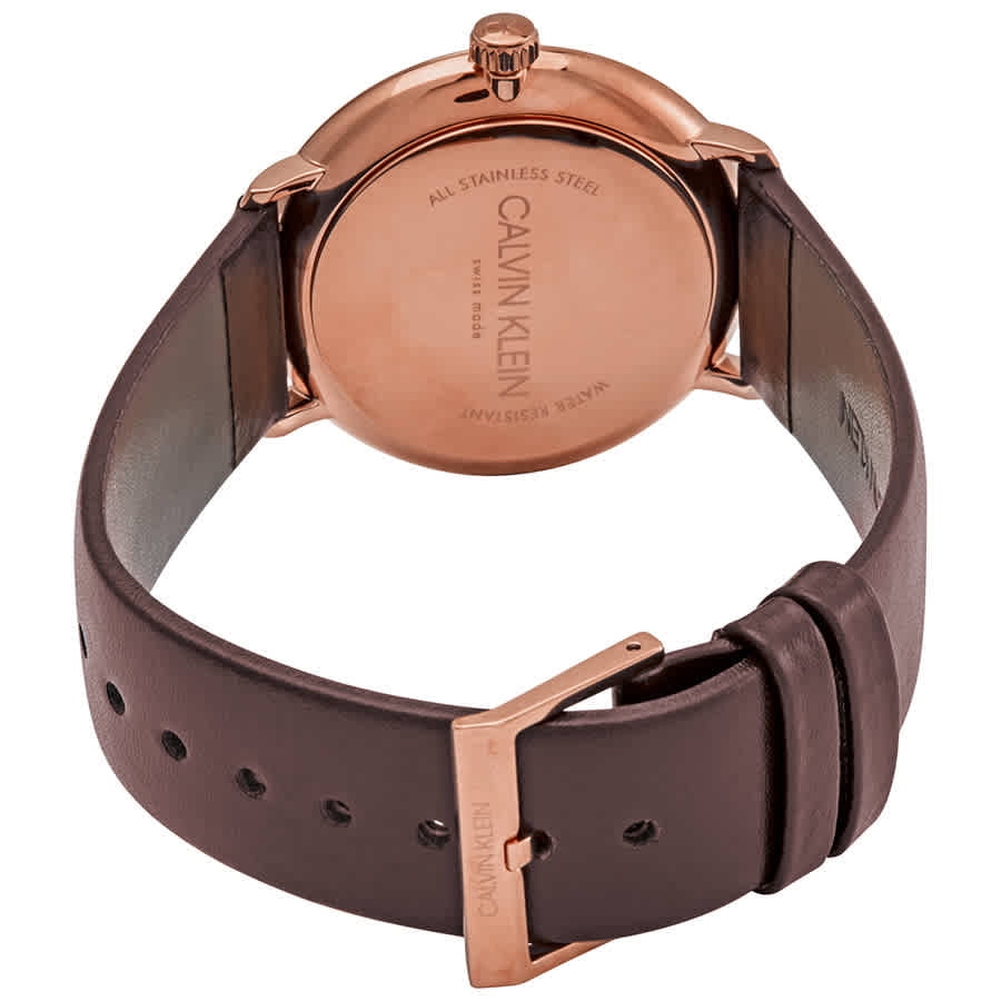  Shop Authentic Calvin Klein High Noon Silver Dial Brown Leather Strap Watch for Men - K8M216G6 - Luxxuri