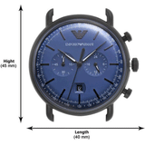  Shop Authentic Emporio Armani Aviator Chronograph Blue Dial Black Mesh Bracelet Watch For Men - AR11201 - Luxxuri