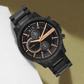  Shop Authentic Armani Exchange Chronograph Black Dial Black Steel Strap Watch For Men - AX2429 - Luxxuri