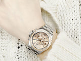  Shop Authentic Michael Kors Everest Chronograph Gold Dial Silver Steel Strap Watch For Women - MK5870 - Luxxuri