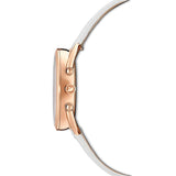  Shop Authentic Swarovski Crystalline Glam Silver Dial White Leather Strap Watch for Women - 5452459 - Luxxuri
