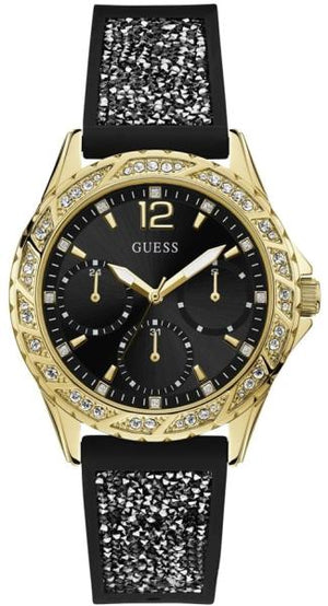  Shop Authentic Guess Swirl Quartz Black Dial Black Silicone Strap Watch for Women - W1096L3 - Luxxuri