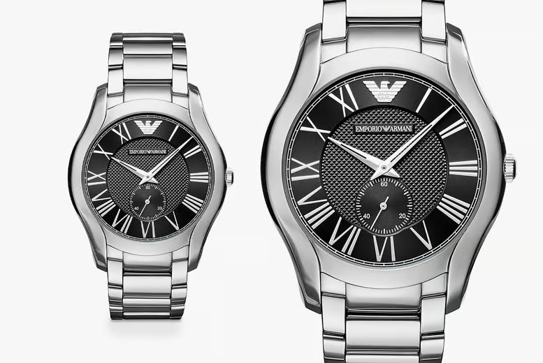  Shop Authentic Emporio Armani Valente Quartz Black Dial Silver Steel Strap Watch For Men - AR11086 - Luxxuri