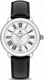 Michele Serein Mother of Pearl Dial Black Leather Strap Watch for Women - MWW21B000011
