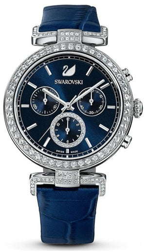  Shop Authentic Swarovski Era Journey Blue Dial Blue Leather Strap Watch for Women - 5479239 - Luxxuri
