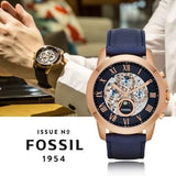  Shop Authentic Fossil Grant Automatic Blue Dial Blue Leather Strap Watch for Men - ME3029 - Luxxuri