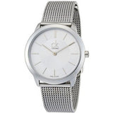  Shop Authentic Calvin Klein Minimal White Dial Silver Mesh Bracelet Watch for Men - K3M22126 - Luxxuri