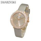  Shop Authentic Swarovski Crystal Frost Grey Dial Grey Leather Strap Watch for Women - 5484067 - Luxxuri