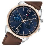  Shop Authentic Tommy Hilfiger Deacan Blue Dial Brown Leather Strap Watch for Men - 1791549 - Luxxuri