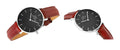  Shop Authentic Daniel Wellington Classic Petite St Mawes Black Dial Brown Leather Strap Watch For Women - DW00100181 - Luxxuri