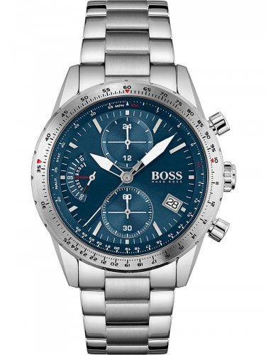  Shop Authentic Hugo Boss Pilot Blue Dial Silver Steel Strap Watch for Men - 1513850 - Luxxuri