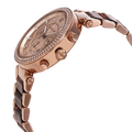Michael Kors Parker Chronograph Rose Gold Dial Two Tone Steel Strap Watch For Women - MK6832