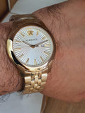  Shop Authentic Versace  V-Urban Quartz White Dial Gold Steel Strap Watch For Men - VELQ00719 - Luxxuri