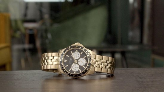  Shop Authentic Guess Odyssey Multifunction Black Dial Gold Steel Strap Watch For Men - W1107G4 - Luxxuri