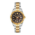  Shop Authentic Versace Hellenyium GMT Black Dial Two Tone Steel Strap Watch for Men - V11040015 - Luxxuri