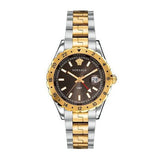  Shop Authentic Versace Hellenyium GMT Black Dial Two Tone Steel Strap Watch for Men - V11040015 - Luxxuri