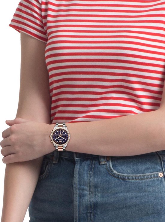  Shop Authentic Michael Kors Brinkley Blue Dial Two Tone Steel Strap Watch for Women - MK6205 - Luxxuri