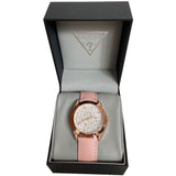  Shop Authentic Guess Wonderlust Beige Dial Pink Leather Strap Watch for Women - W1065L1 - Luxxuri