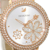  Shop Authentic Swarovski Crystal Frost White Dial Pink Leather Strap Watch for Women - 5519223 - Luxxuri