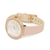  Shop Authentic Swarovski Crystal Frost White Dial Pink Leather Strap Watch for Women - 5519223 - Luxxuri